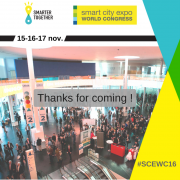 Smart City Expo mit Smarter Together Logo