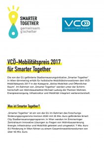 Smarter Together, VCÖ Mobilitätspreis, Seite 1