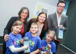 Maria Vassilakou, Barbara Novak und Heinrich Himmer mit Kids