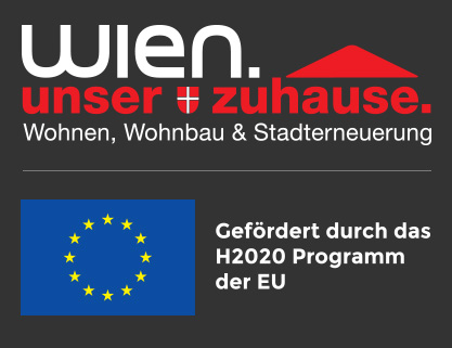 Logos der Geschäftsgruppe Wohnbau und der EU