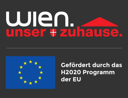 Logos der Geschäftsgruppe Wohnbau und der EU