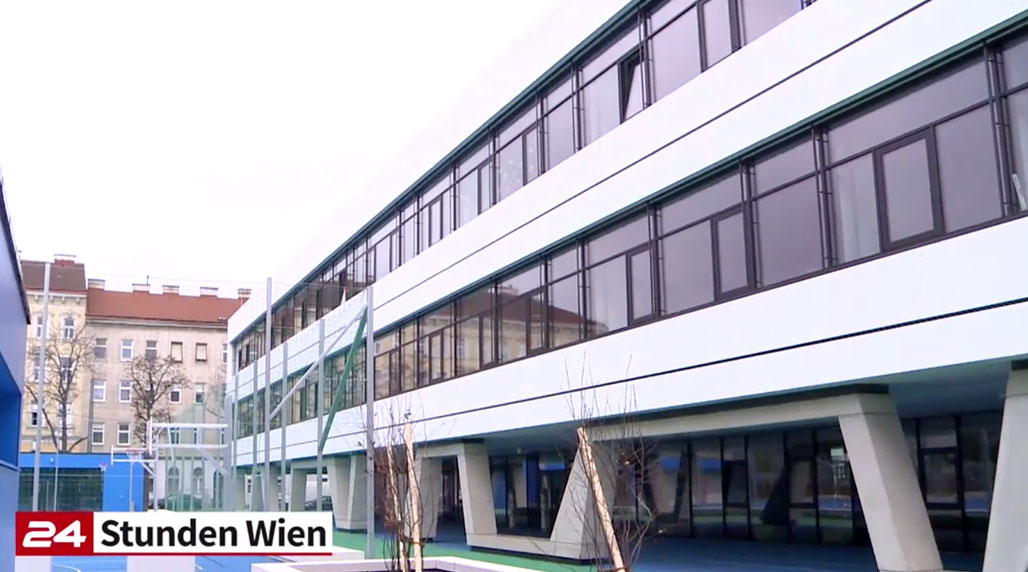 Schulgebäude Enkplatz, Screenshot aus W24-Bericht